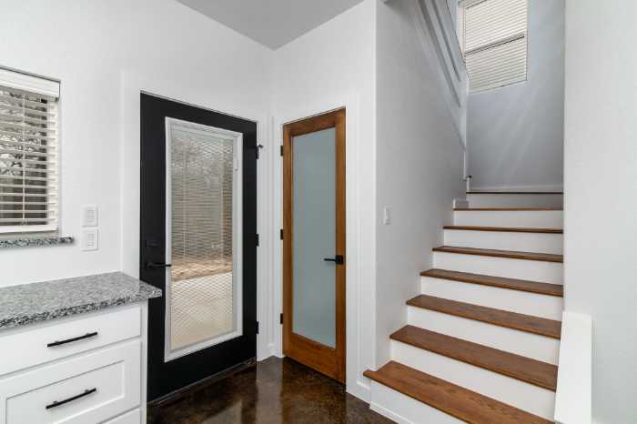 kitchen door and stairs to second floor