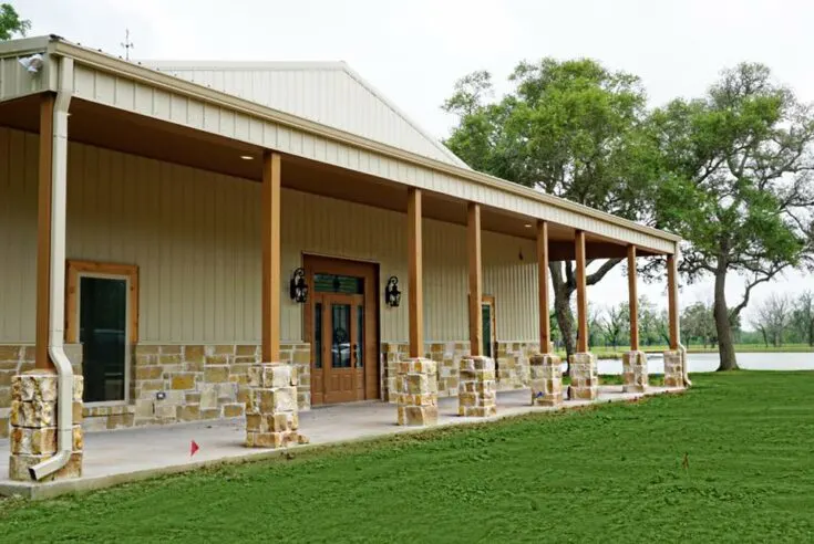 Barndominium with Stone Exterior ranch style