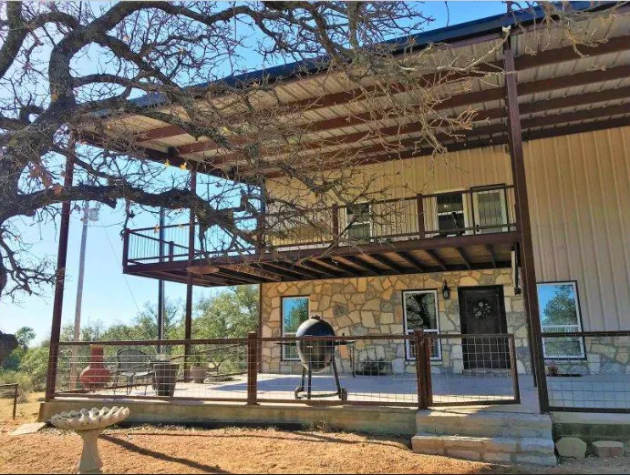 Barndominium with Stone Exterior in Texas