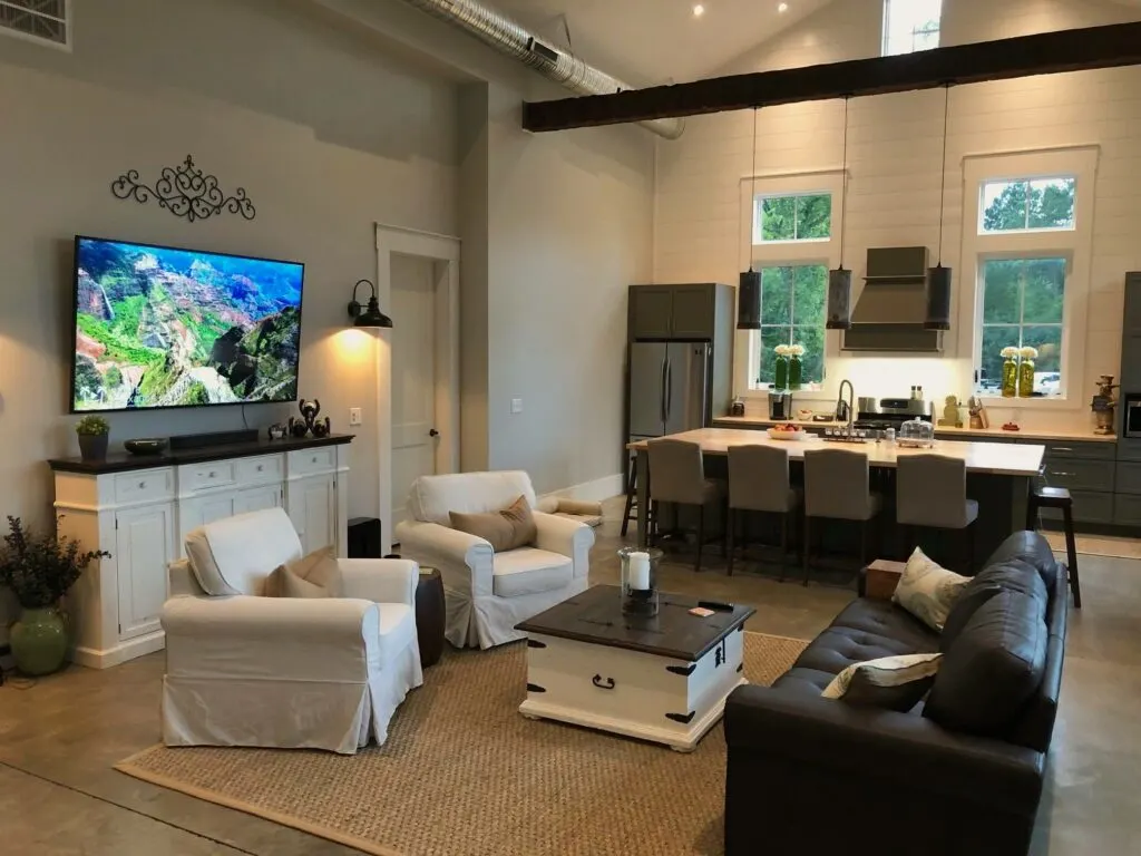 Dashiell's South Carolina Barndominium - Interior Living Room/Kitchen