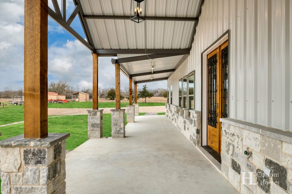 Springtown Texas Barndominium - Exterior Porch 