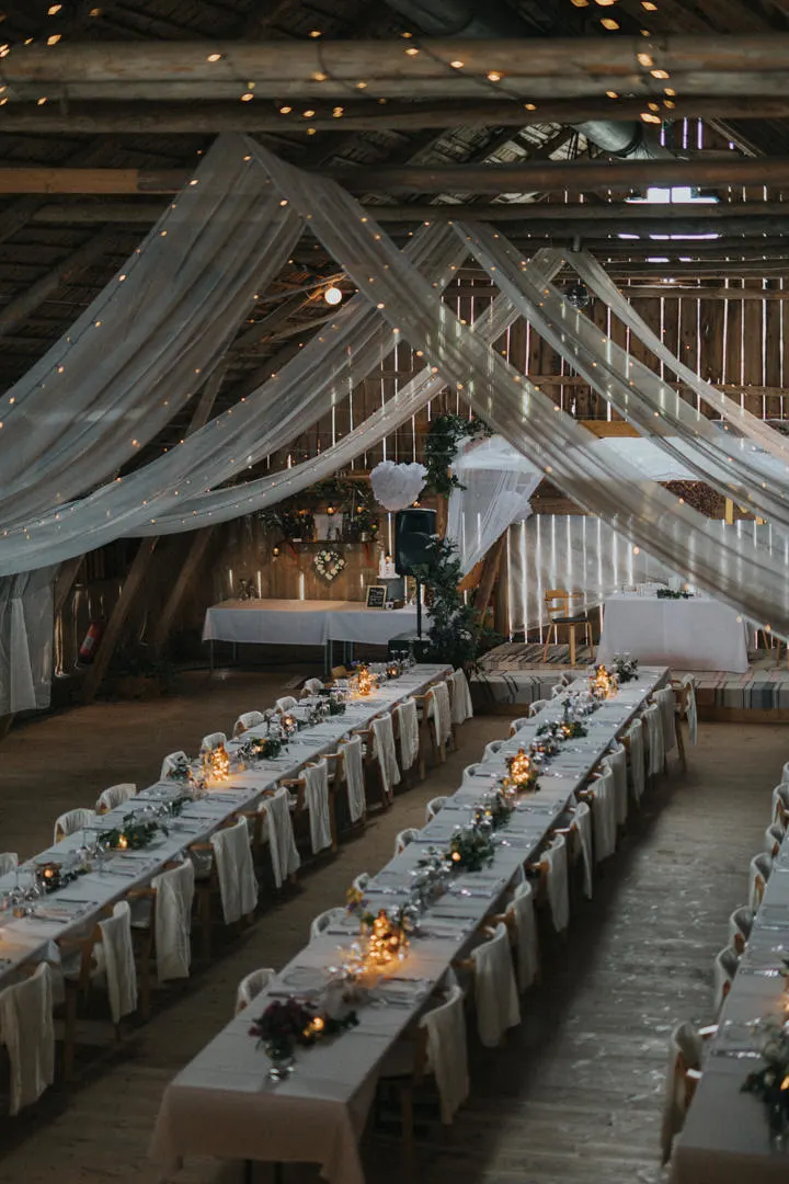 © https://www.boho-weddings.com/170631/handmade-rustic-barn-wedding-in-sweden-by-jana-julian/ pole barn wedding venue idea