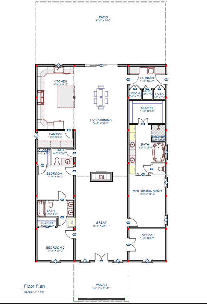 40x60 Barndominium Floor Plans With