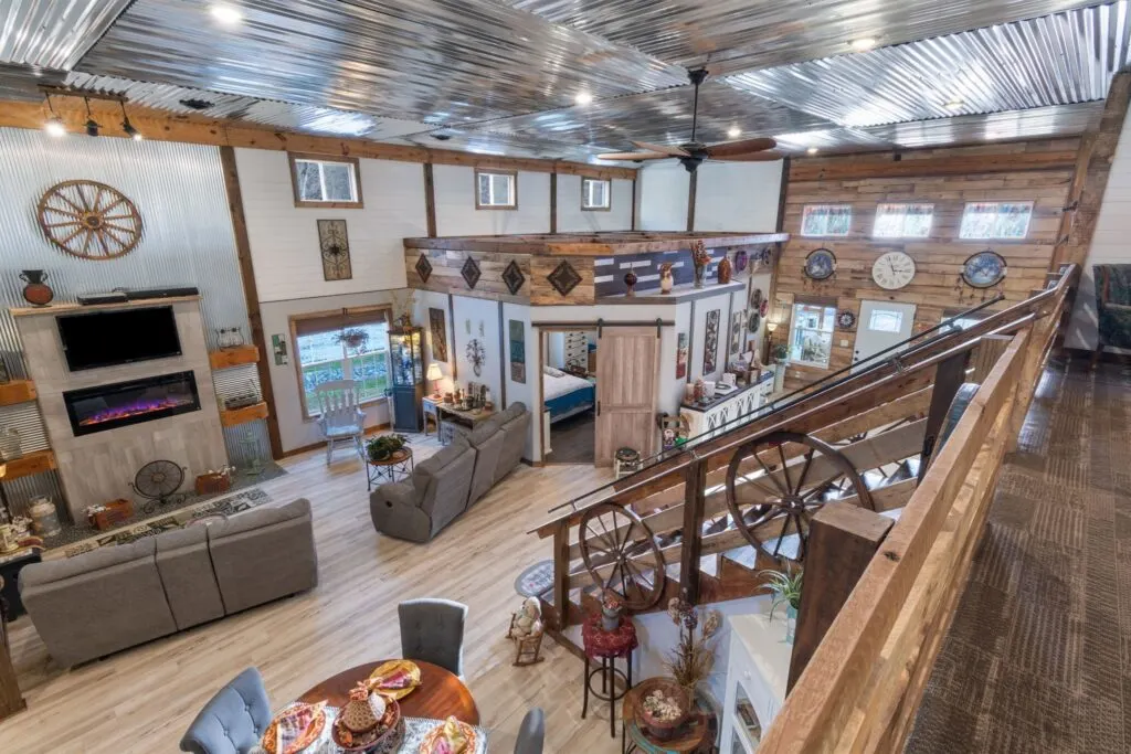 pole barn home in Colorado with open floor plan 