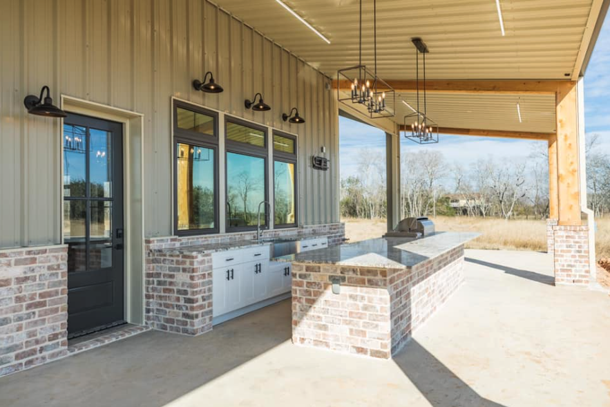 outdoor barndominium kitchen