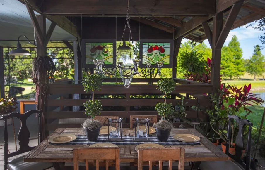 outdoor barndominium kitchen