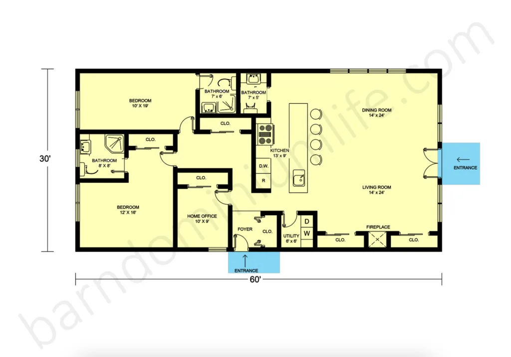 1800 sq ft barndominium floor plans