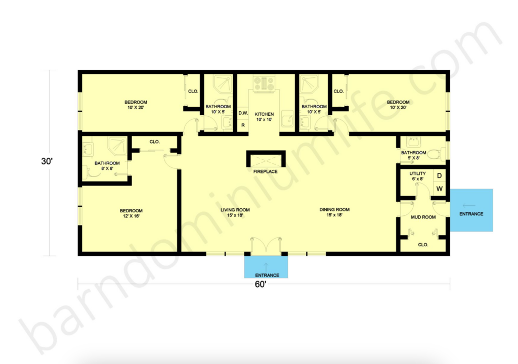 1800 sq ft barndominium floor plans