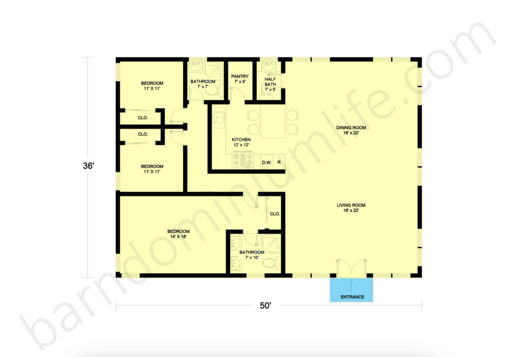 1800 sq ft barndominium floor plans