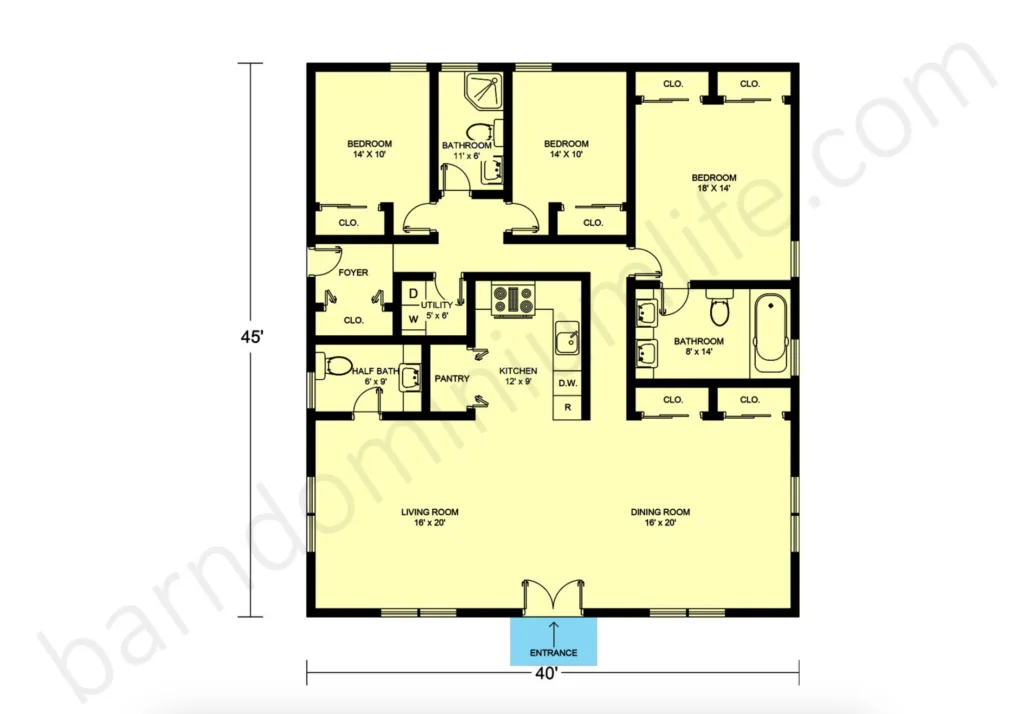 1800 sq ft barndominium floor plans