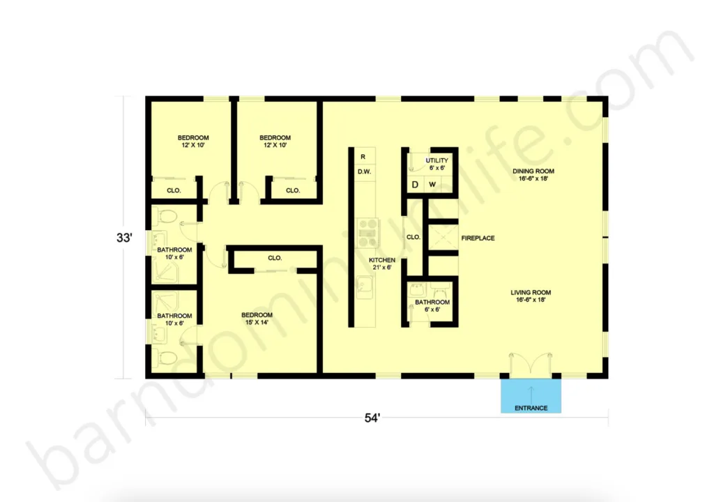 1800 sq ft barndominium floor plans