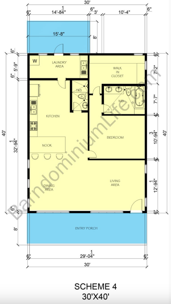 1 bedroom barndominium floor plans
