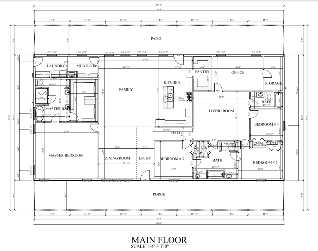 PL-62522 Noah Barndominium Floor Plan