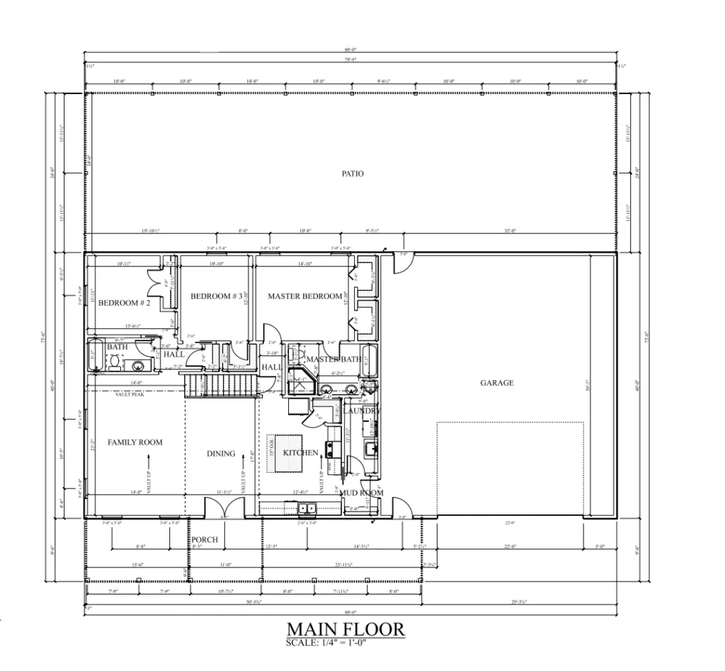PL-69197 Bexley Barndominium First Floor Plan
