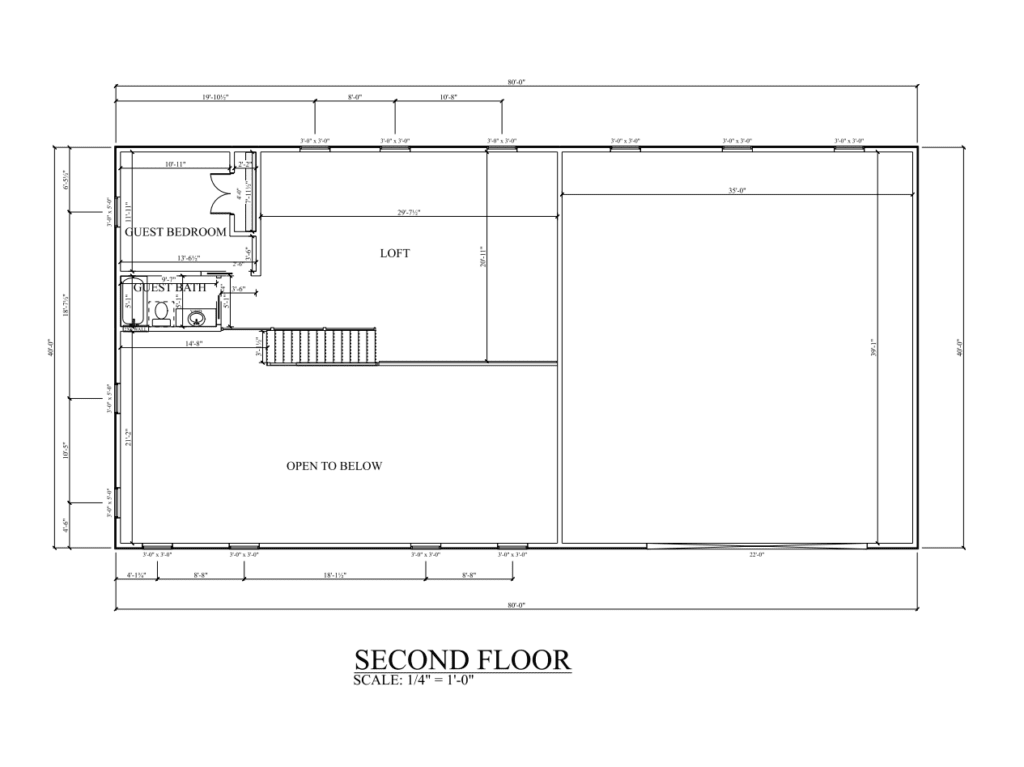 PL-69197 Bexley Barndominium Second Floor Plan