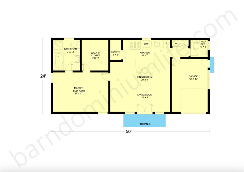 1200 sq ft barndominium floor plans