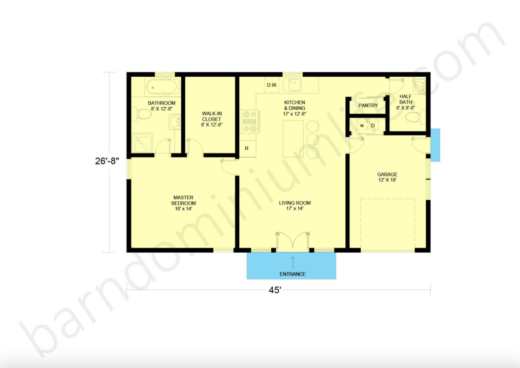 1200 sq ft barndominium floor plans
