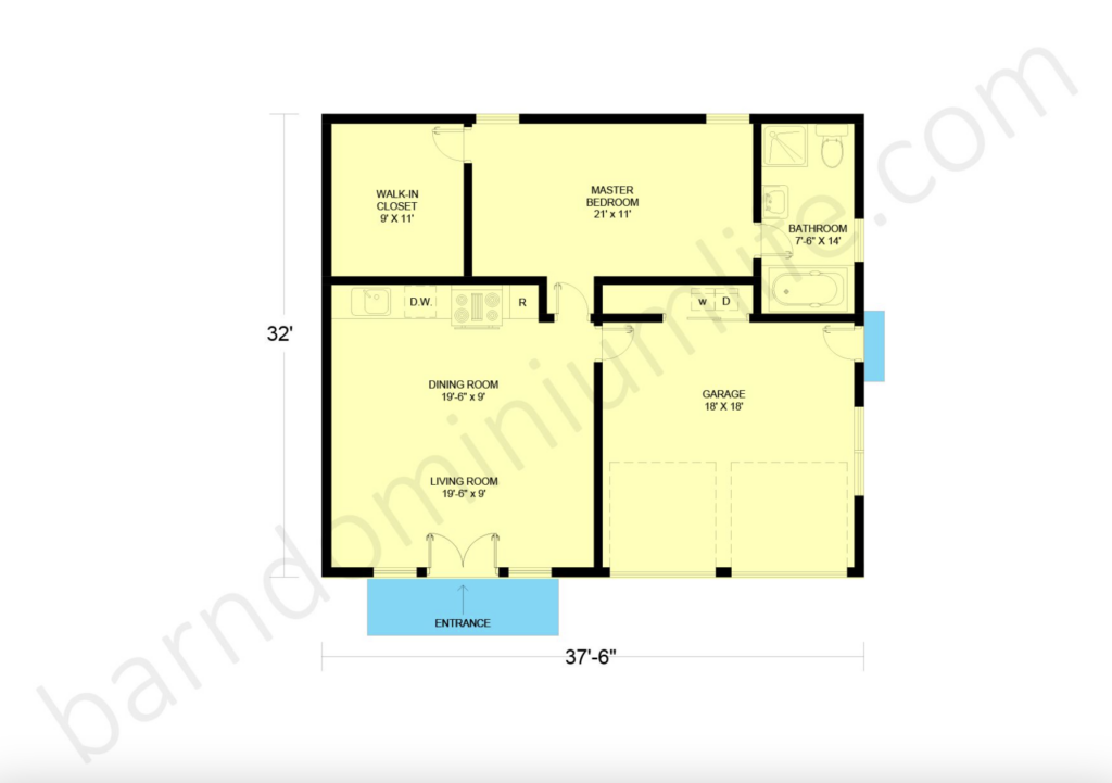 1200 sq ft barndominium floor plans