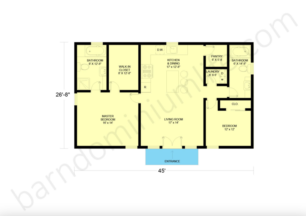 1200 sq ft barndominium floor plans