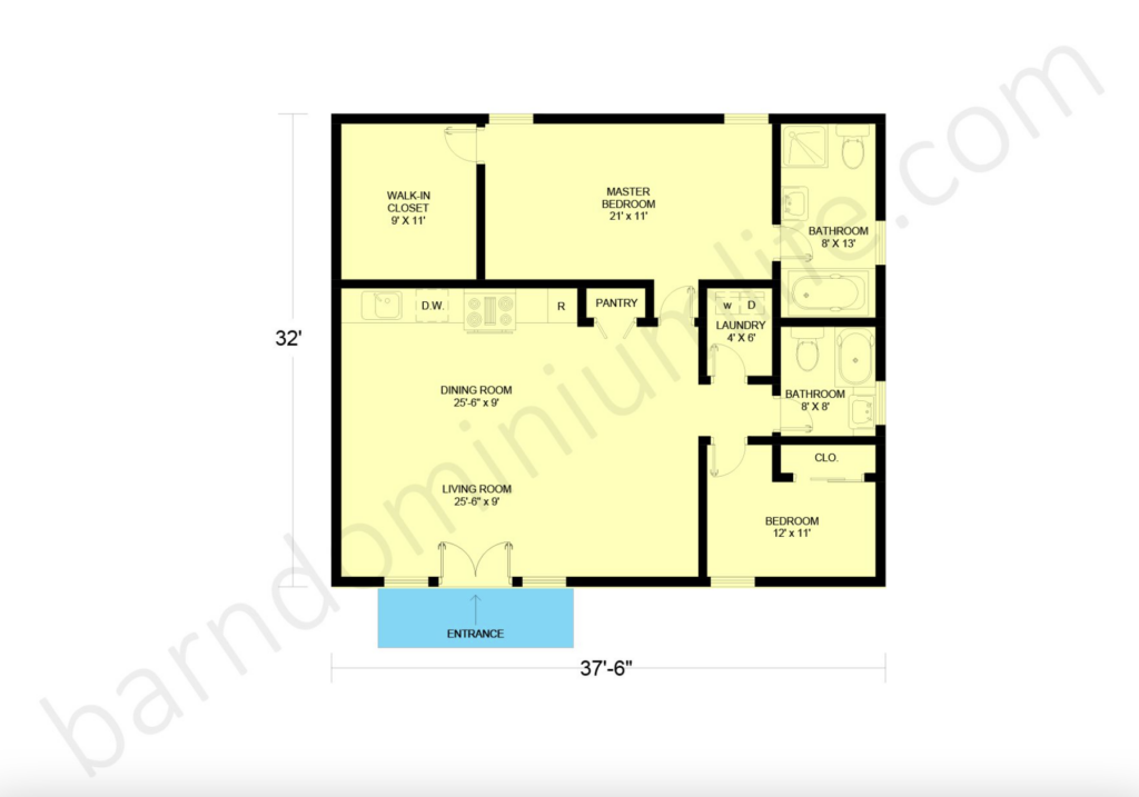 1200 sq ft barndominium floor plans