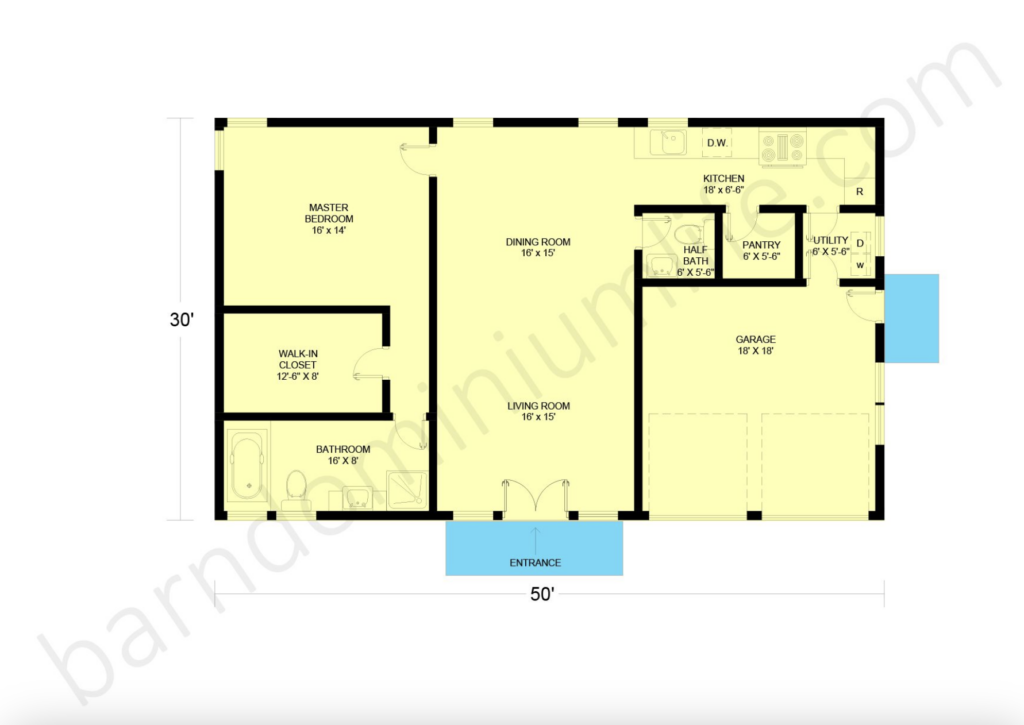 1500 sq ft barndominium floor plans