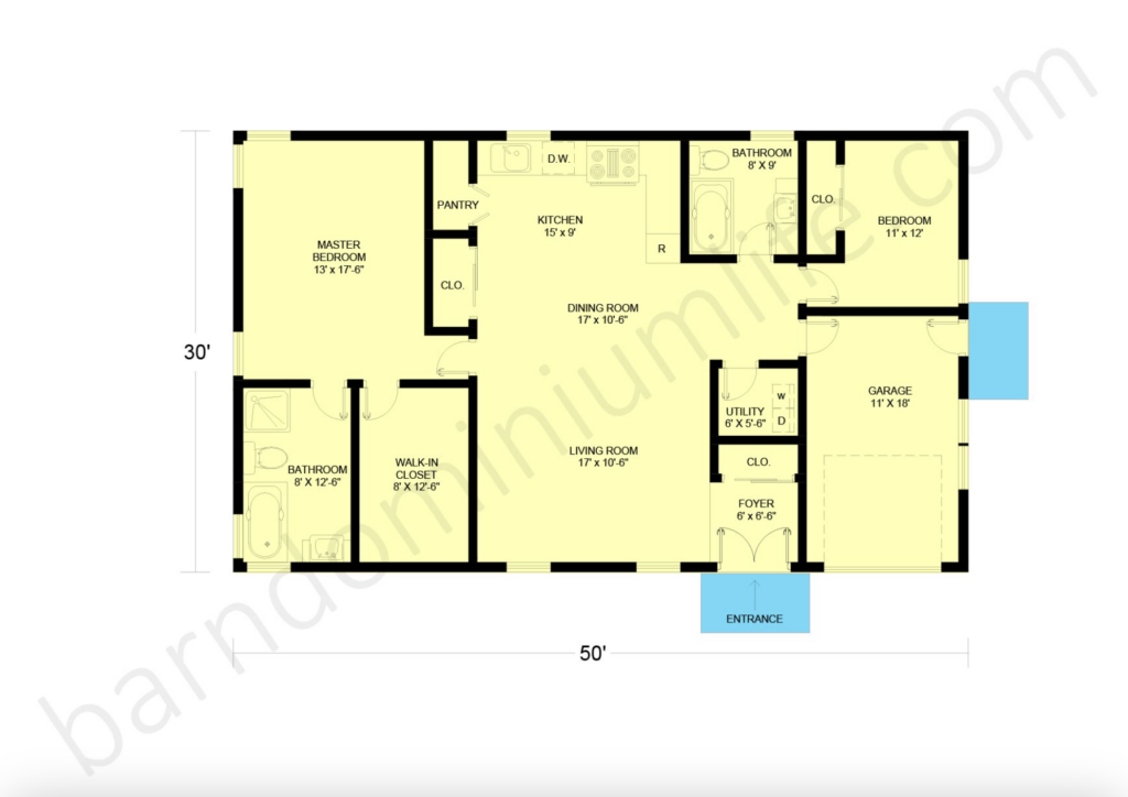 1500 sq ft barndominium floor plans