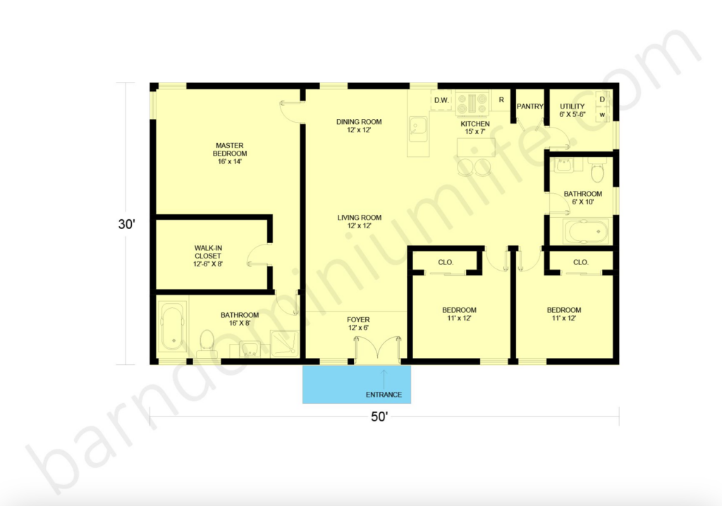 1500 sq ft barndominium floor plans