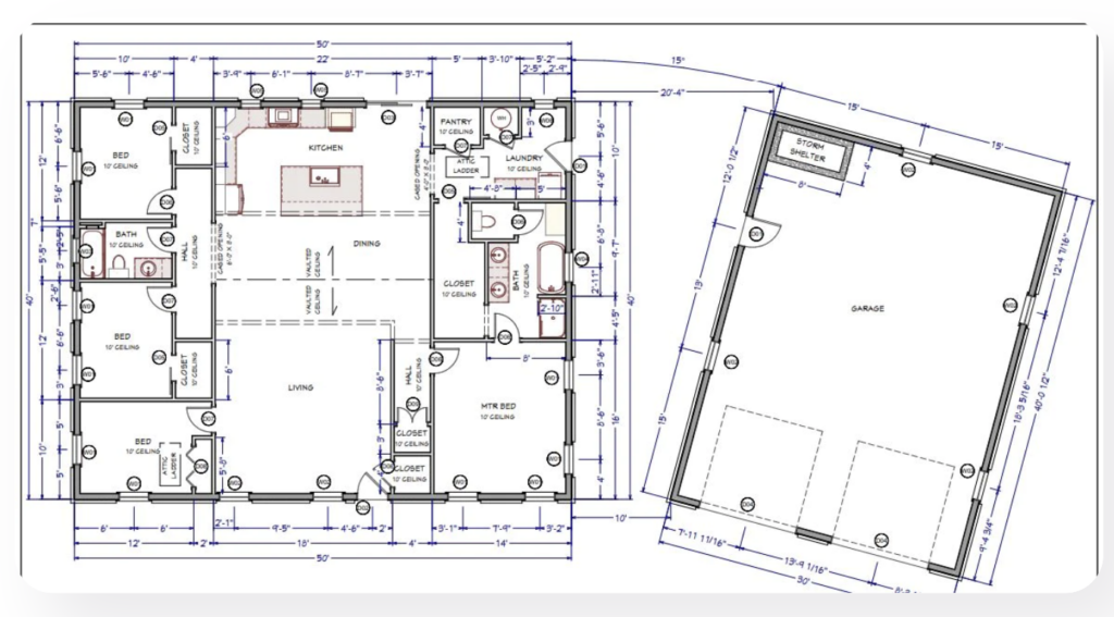 3 car garage barndominium floor plans
