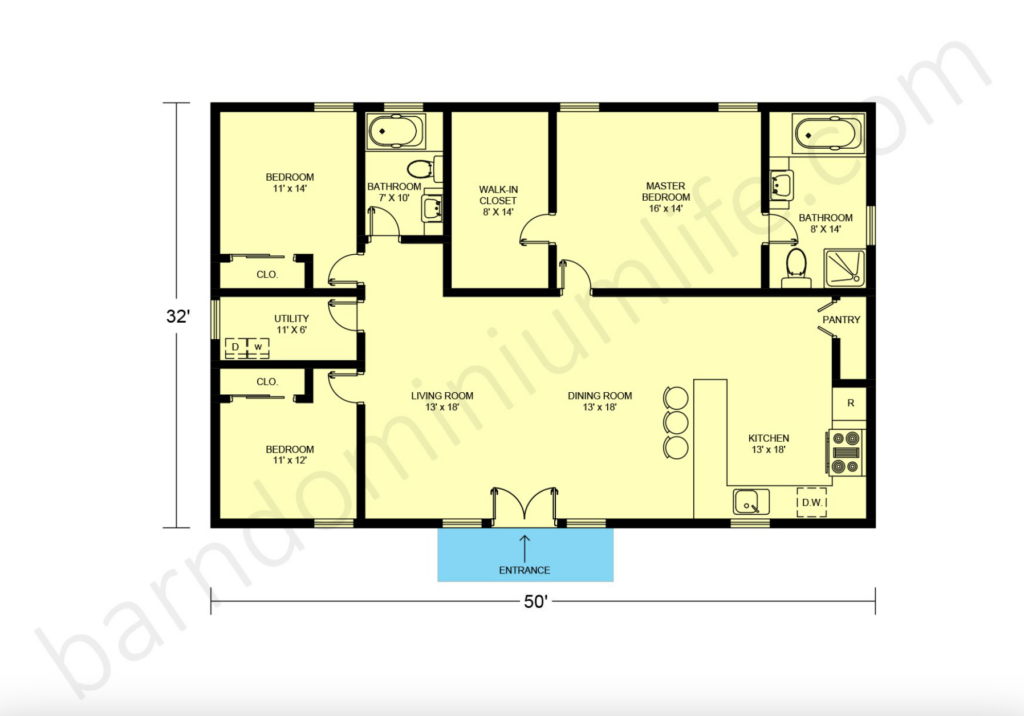 1600 sq ft barndominium floor plans