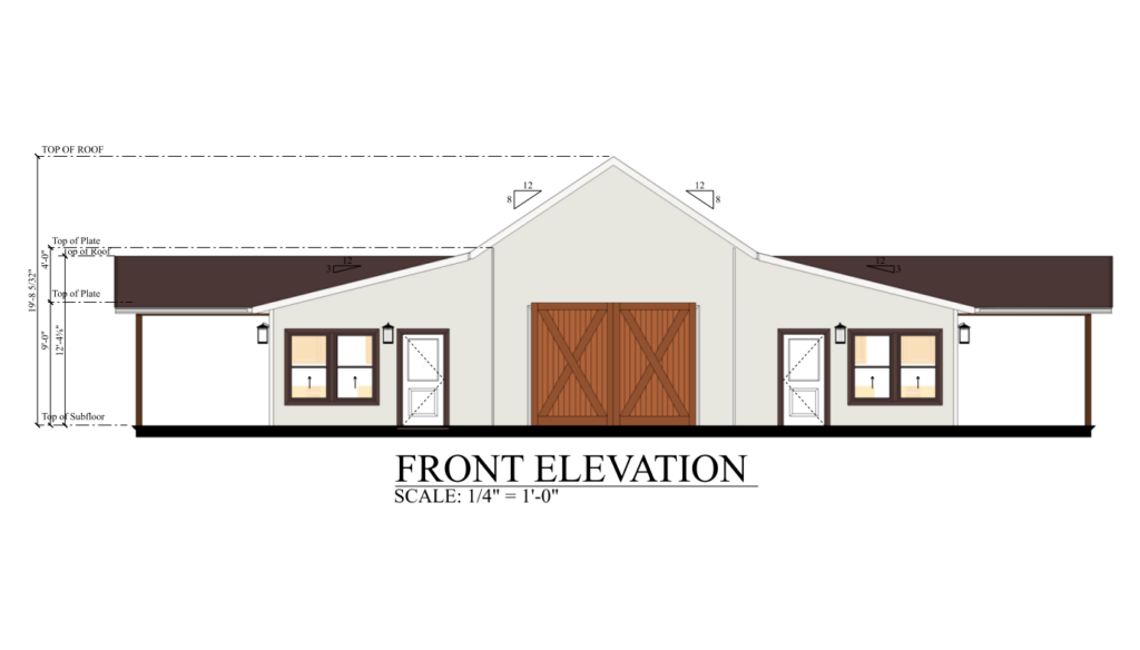 PL-69201 Timothy Barndominium Front Elevation