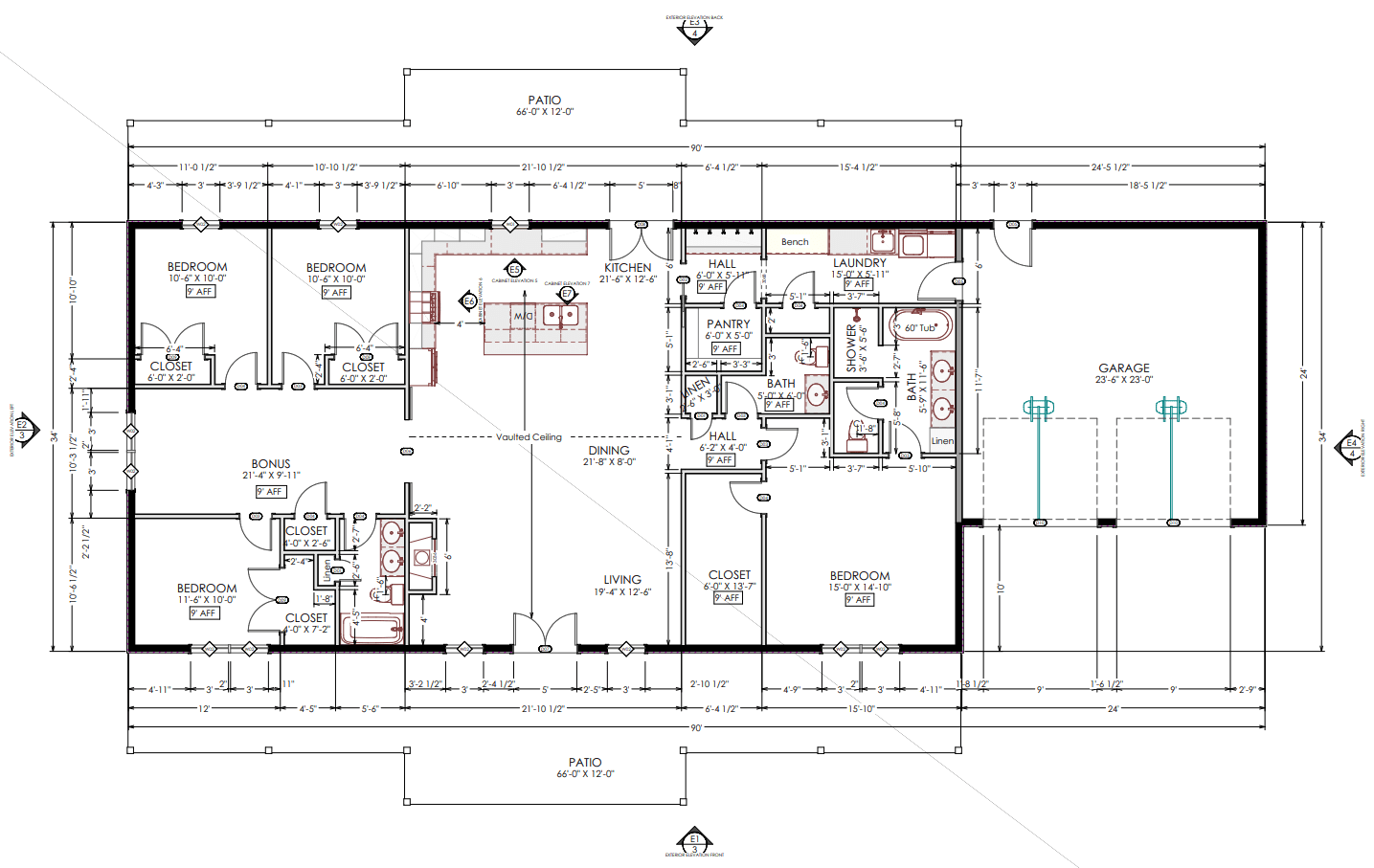 HC-24003 Magnolia Barndominium Floor Plan