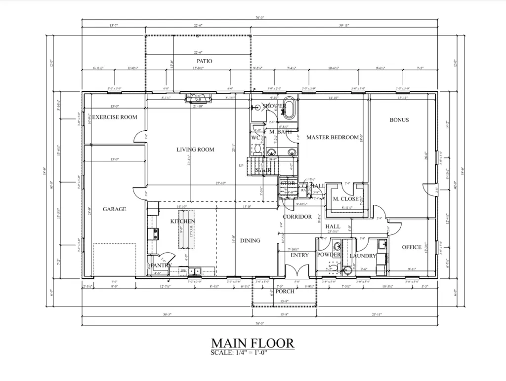 PL-62831 Ava Barndominium First Floor Plan