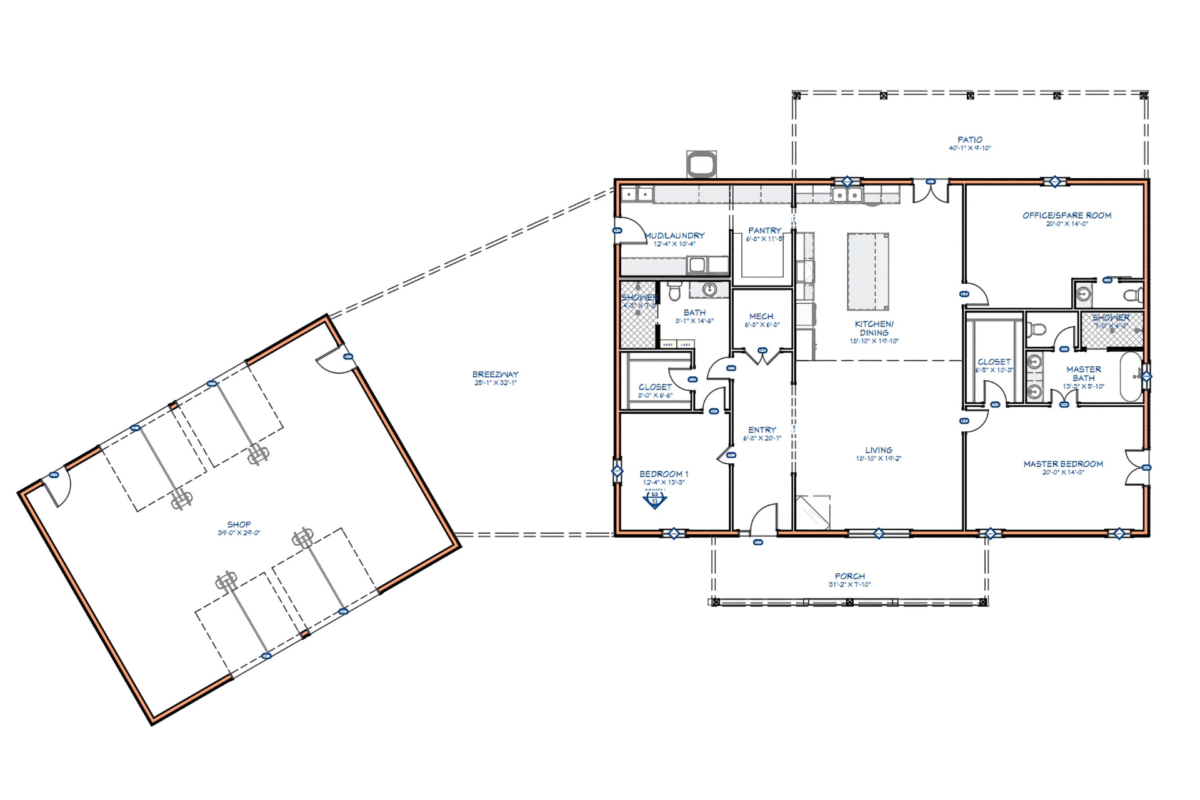 40x60 Barndominium Floor Plans
