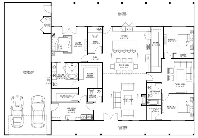 The Best 40x60 Barndominium Floor Plans with Shop [2025]