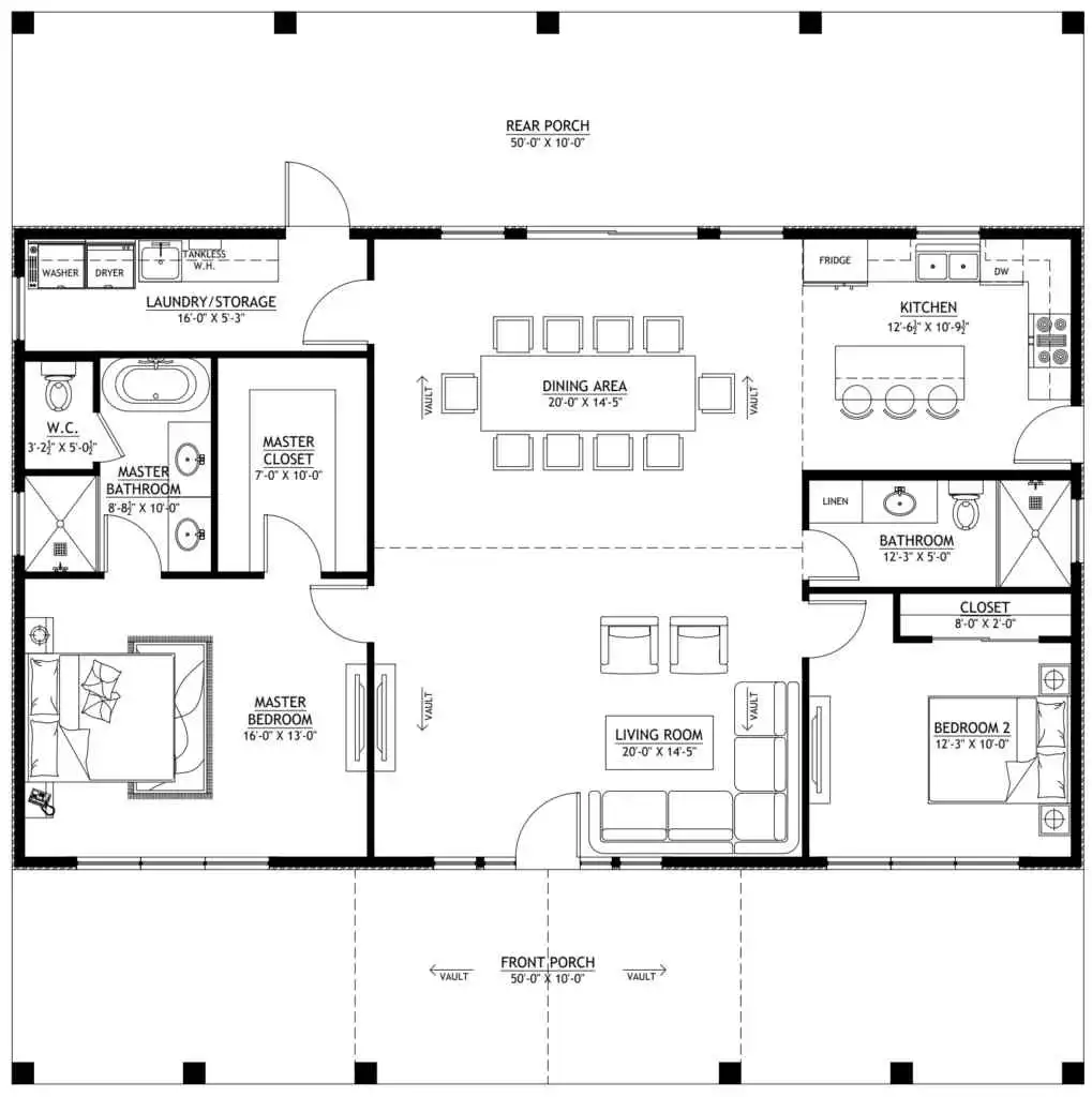 BCO-40001-R Eden Barndominium House Plan - Barndominium Life, image size:1019x1024