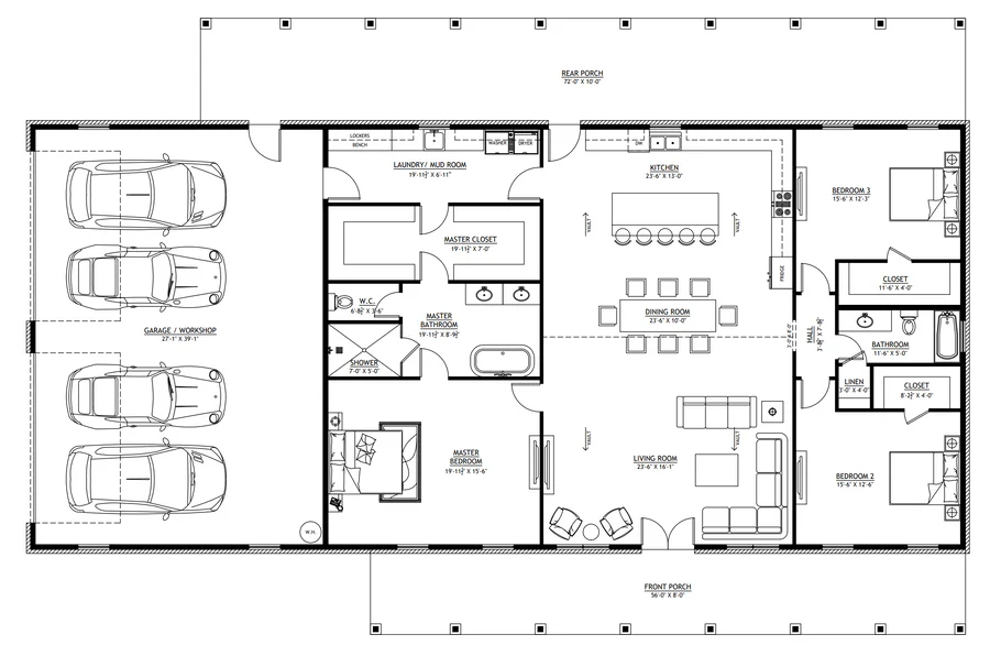 SV-5501-A Ariane Barndominium Floor Plan