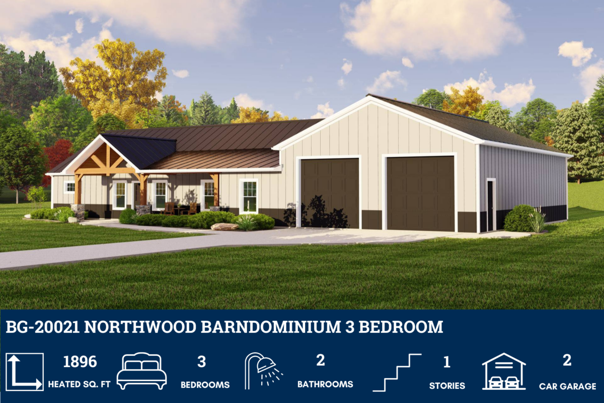 BG-20021 Northwood Barndominium House Plan - Barndominium Life