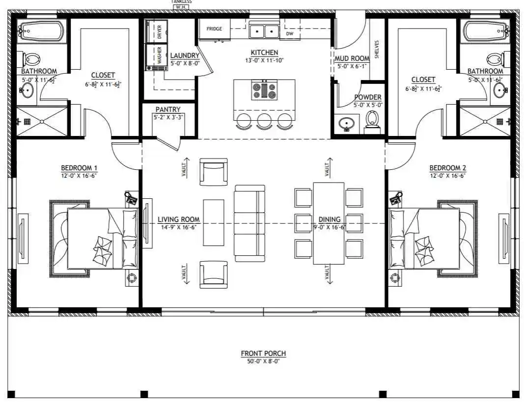 11 Outstanding 30x50 Barndominium Floor Plans [1500 Sq. Ft], image size:1067x823