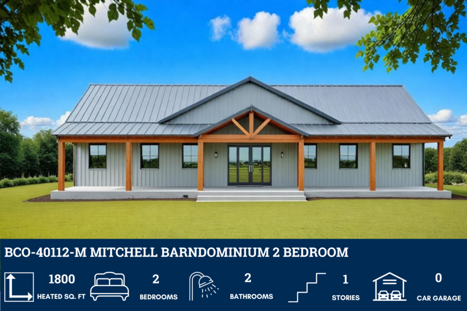 BCO-40112-M Mitchell Barndominium House Plan - Barndominium Life