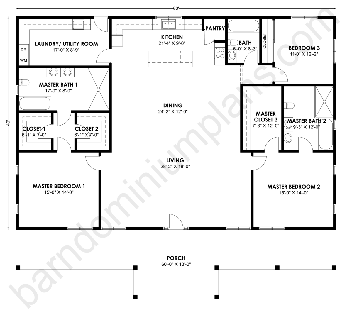 Top 12 Two Master Suite Barndominium Floor Plans