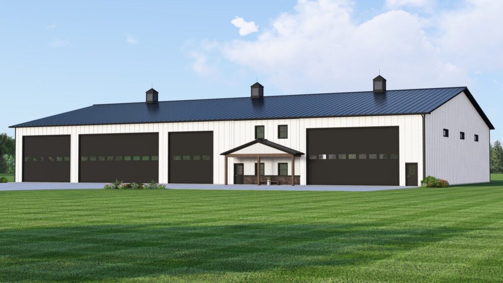 BG-20127 Adler Barndominium Shop Plan rendering