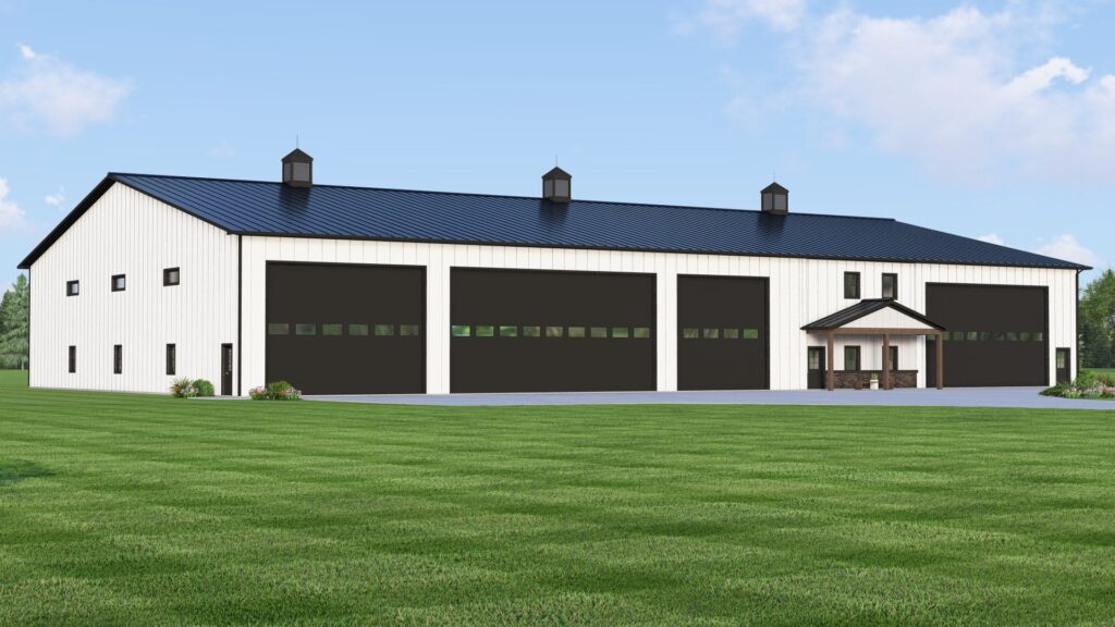 BG-20127 Adler Barndominium Shop Plan rendering