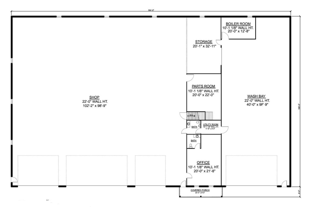 BG-20127 Adler Barndominium Shop Plan floor plan
