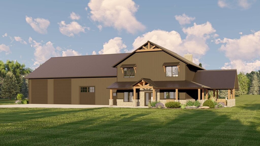 BG-20128 Ansel Barndominium House Plan rendering