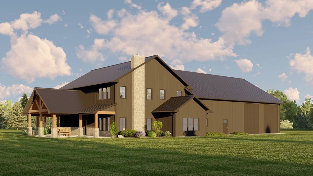 BG-20128 Ansel Barndominium House Plan rendering
