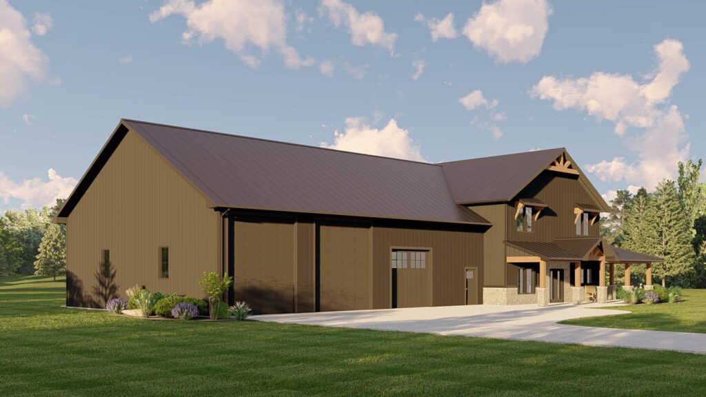 BG-20128 Ansel Barndominium House Plan rendering