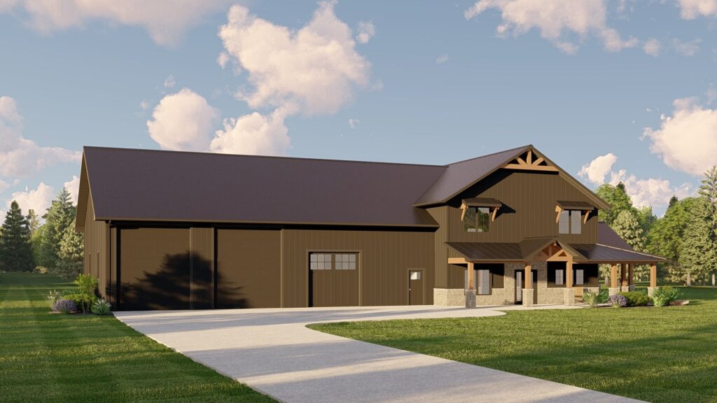 BG-20128 Ansel Barndominium House Plan rendering