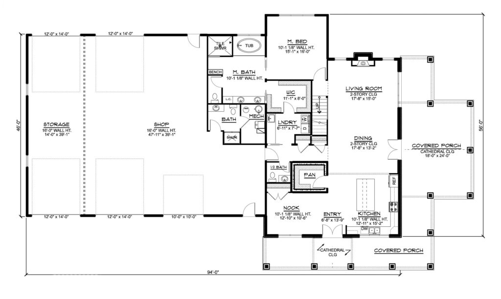 BG-20128 Ansel Barndominium House Plan floor plan