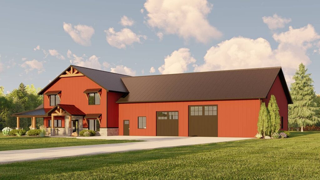 BG-20129 Bodie Barndominium House Plan rendering