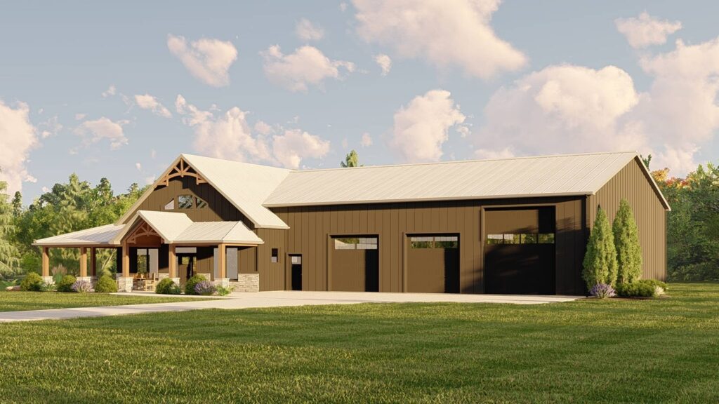 BG-20130 Cyrus Barndominium House Plan rendering